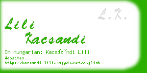 lili kacsandi business card